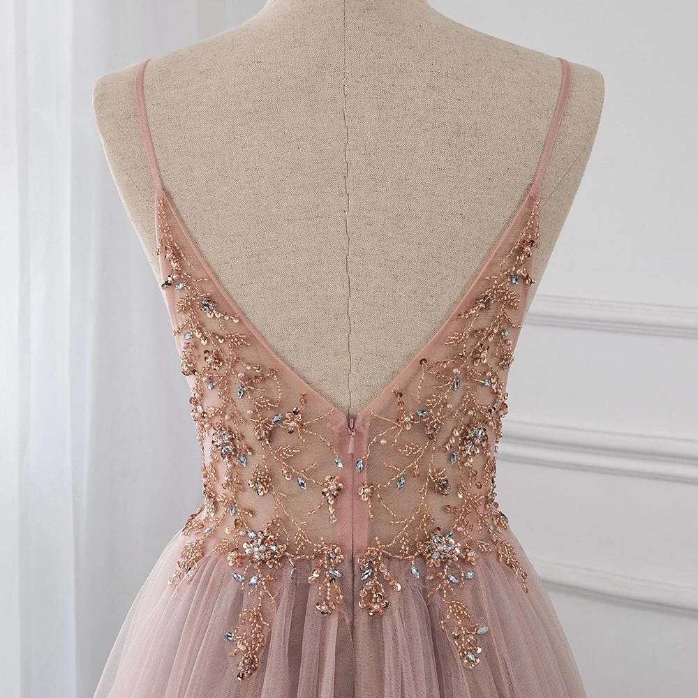 Dusty Rose Prom Dress Wedding Slit Dress NWT - Picture 4 of 6